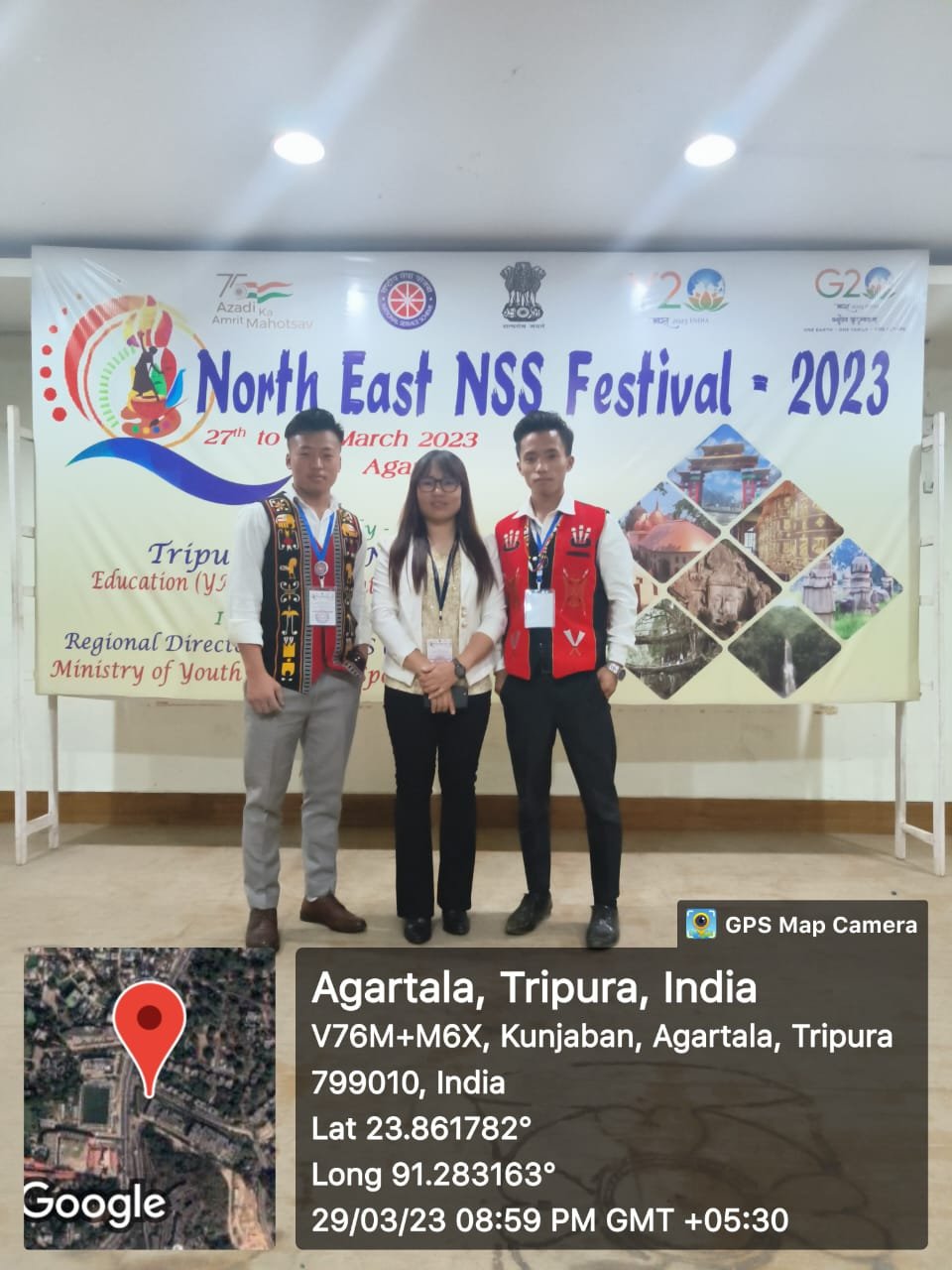 Two MEC NSS volunteer represent Manipur State Unit NSS team in North East NSS Festival held in Tripura from 27th March – 30 March, 2023