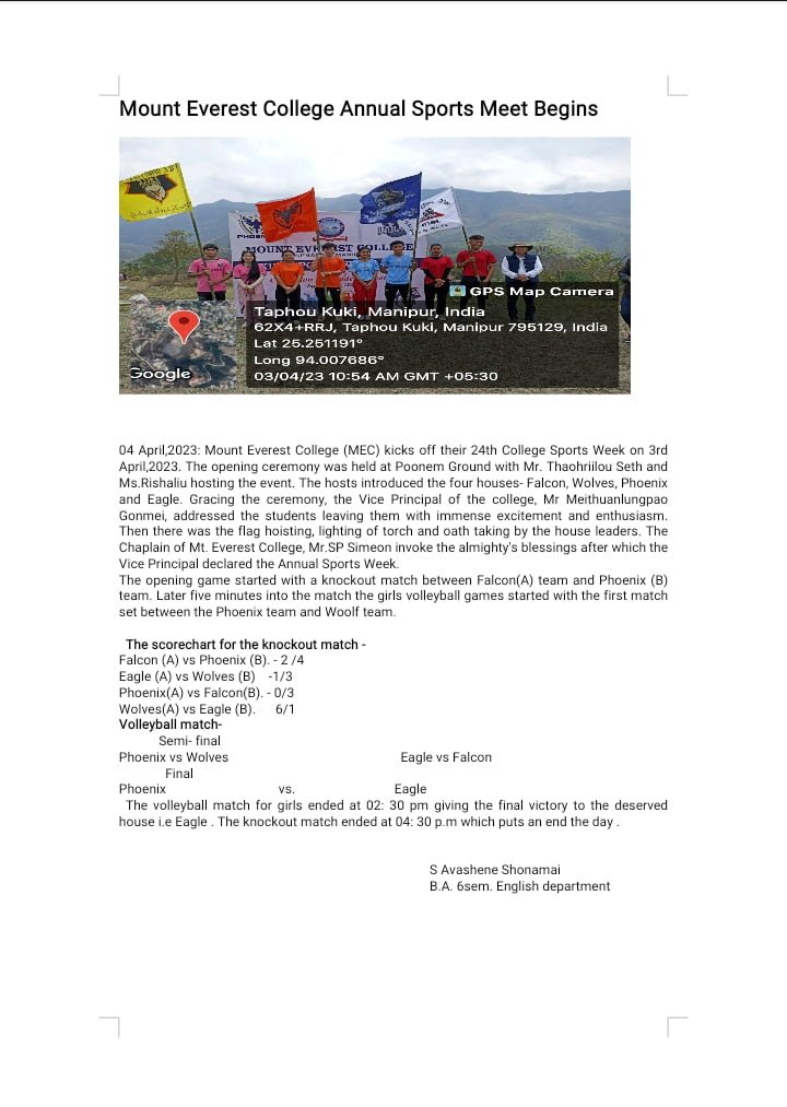 Mount Everest College Sports Week, 2023